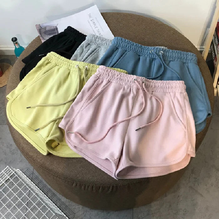 Pongl Pongl Summer New High-Waist Ins Trendy Shorts Female Pink In Korean Version Of Wide-Leg Hot Pants Sports Beach Pants