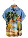 Retro Hawaiian Hula Dance Beauty Casual Shirt