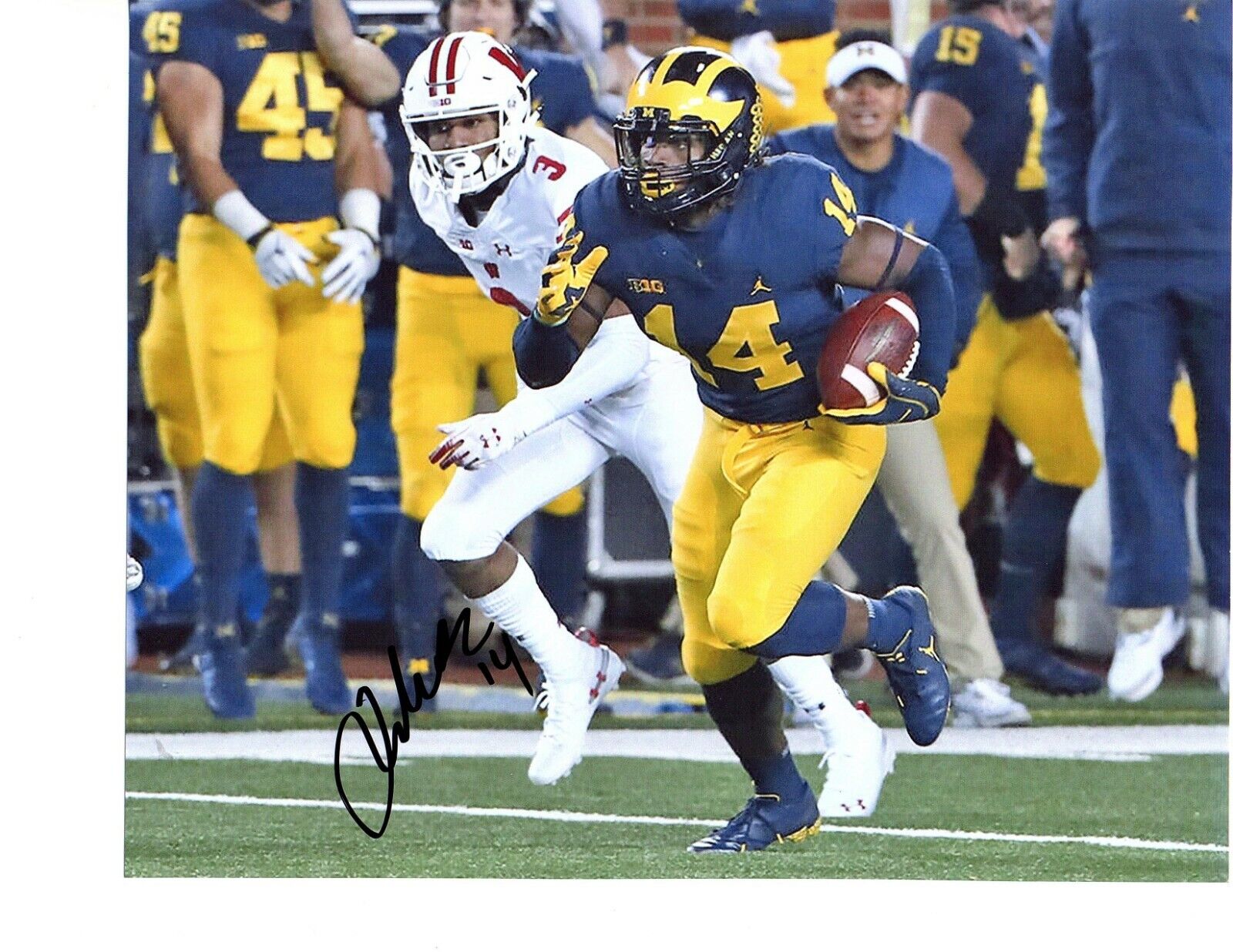 Josh Metellus Michigan Wolverines signed autographed 8x10 football Photo Poster painting GoBlue#