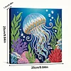 DIY Pearl Painting Jellyfish with Frame for Home Wall Decor(25x25cm)