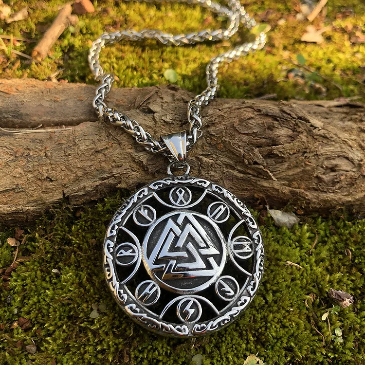 Coutureaura Rune Around Valknut Necklace