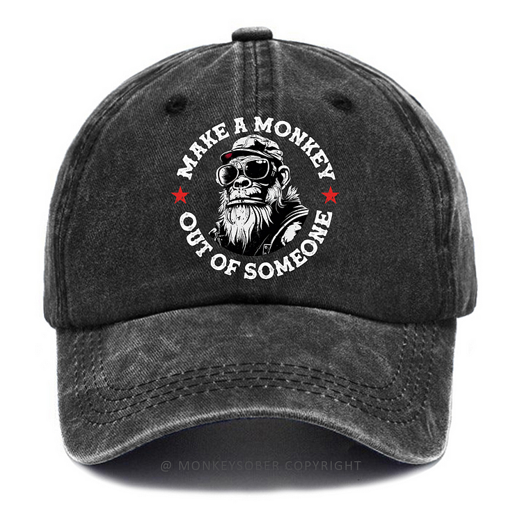 Make A Monkey Out Of Someone Washed Baseball Caps
