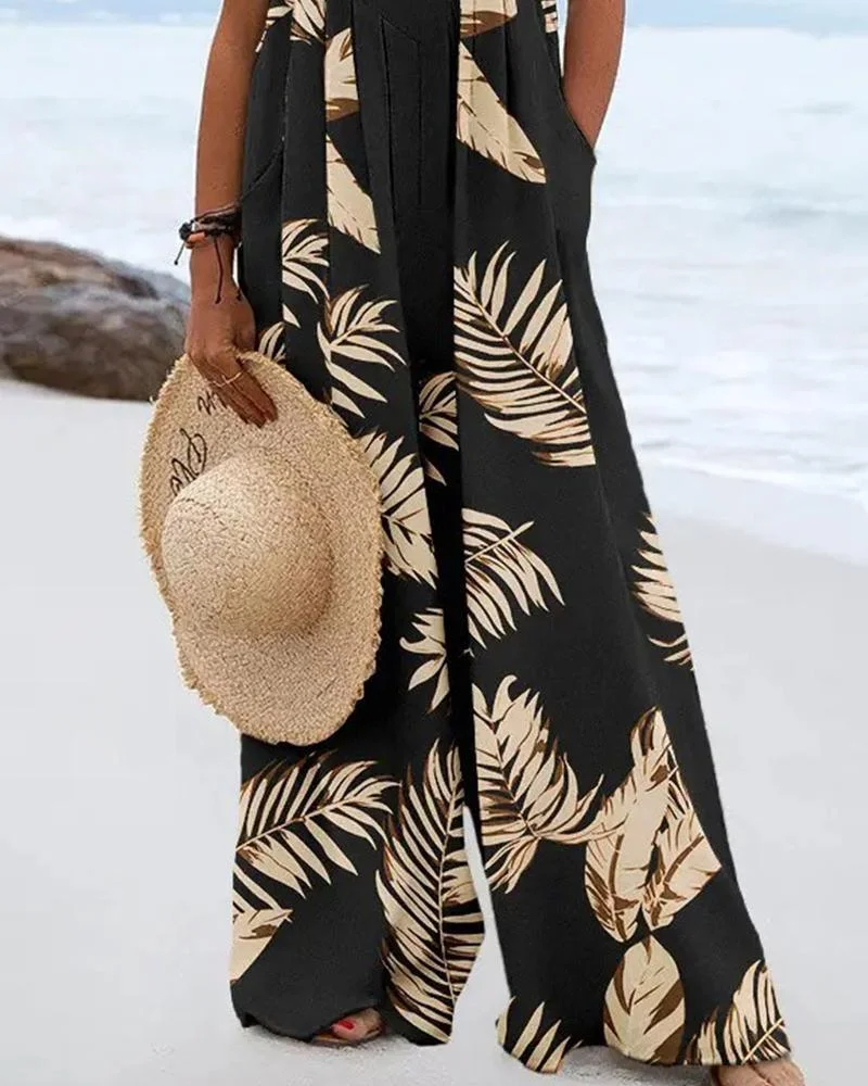 Loose Casual Suspender Jumpsuit