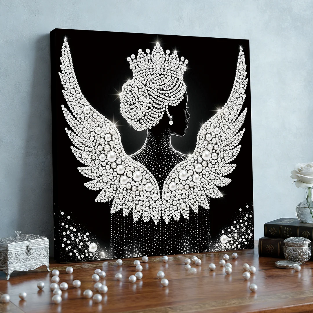 Angel - DIY Pearl Diamond Art Kit With Frame 25*25cm