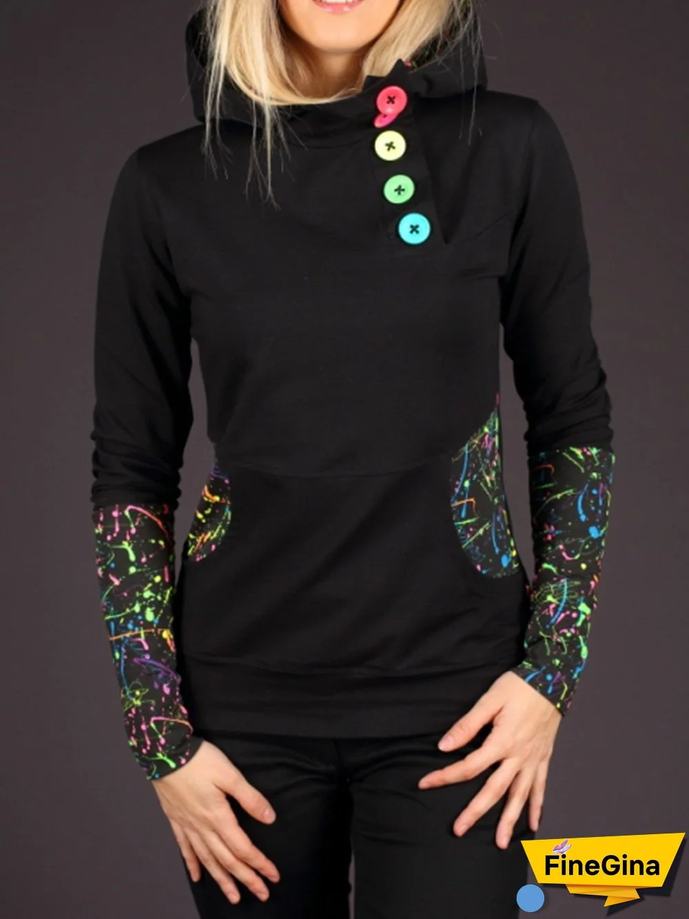 Solid Casual Long Sleeve Hoodie Sweatshirts