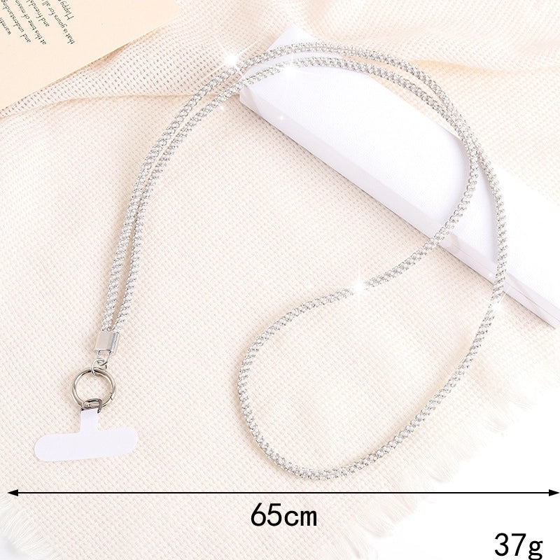IG Style Solid Color Zinc Alloy Inlay Rhinestones Mobile Phone Chain