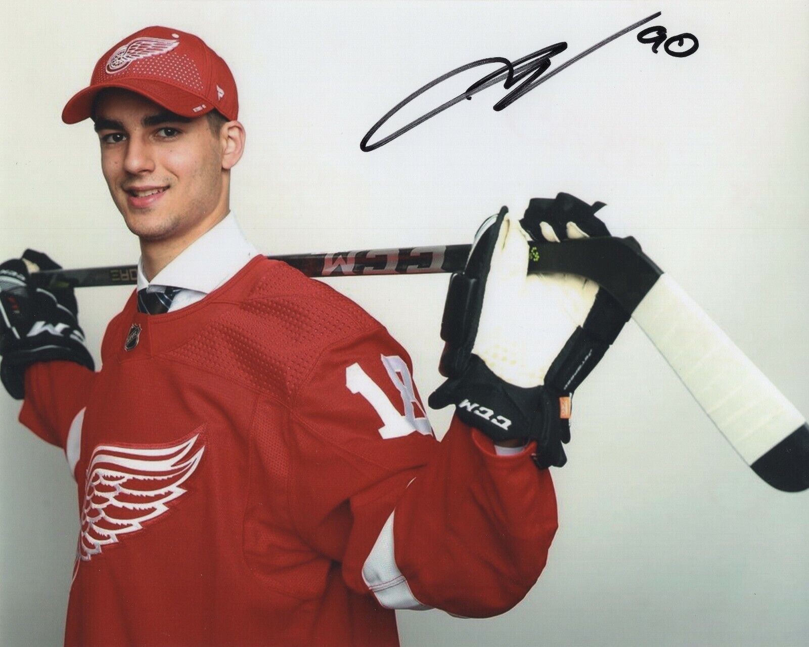 JOE VELENO SIGNED AUTOGRAPH DETROIT RED WINGS 8X10 Photo Poster painting PROOF #2