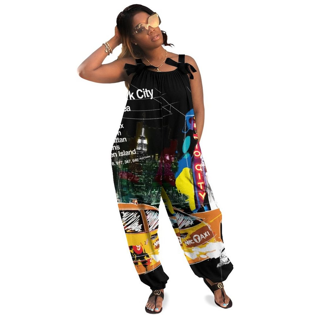 Metro New York City Boho Vintage Loose Overall Corset Jumpsuit Without Top