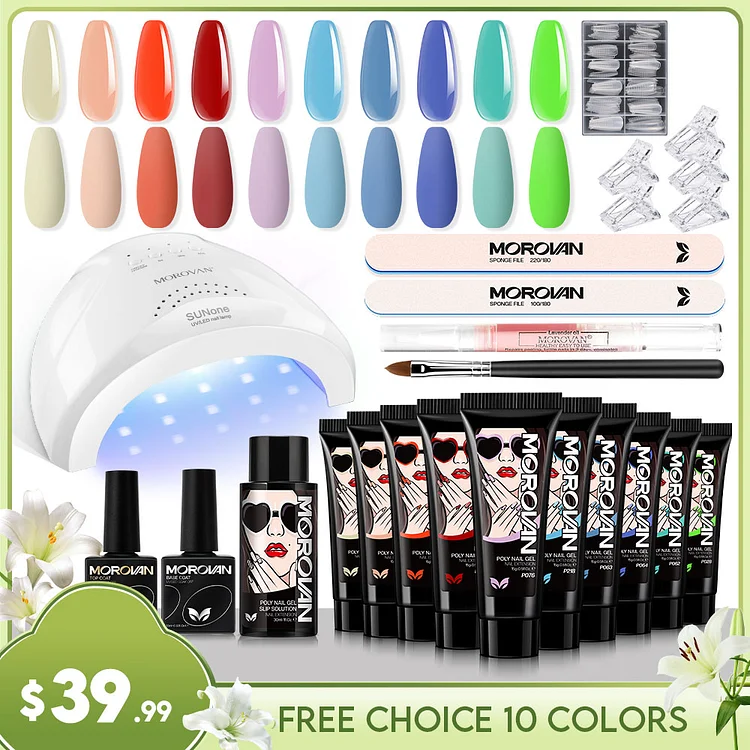 Free Choice 10 From 100+ Colors Poly Gel Professional Kit
