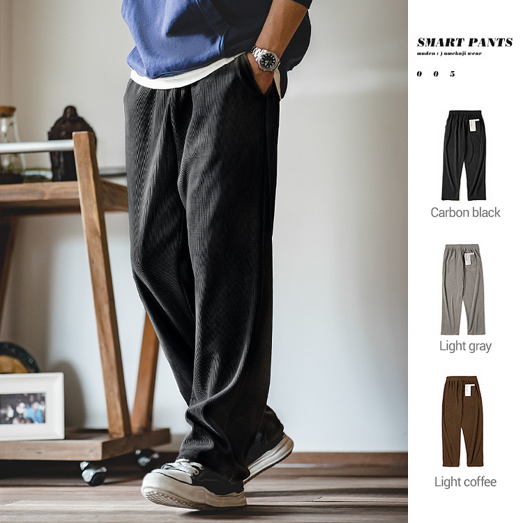 Workwear Japanese chenille no-iron drapey straight pants