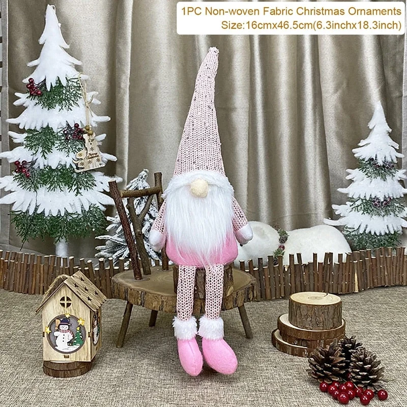 Christmas Faceless Gnome Santa Xmas Tree Hanging Ornament Doll Decoration For Home Navidad Pendant Gifts Happy New Year 2021