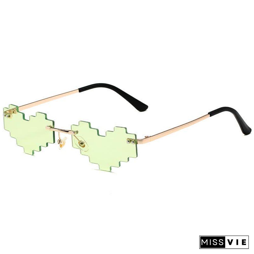 Love Heart Pattern Lens Funny Sunglasses
