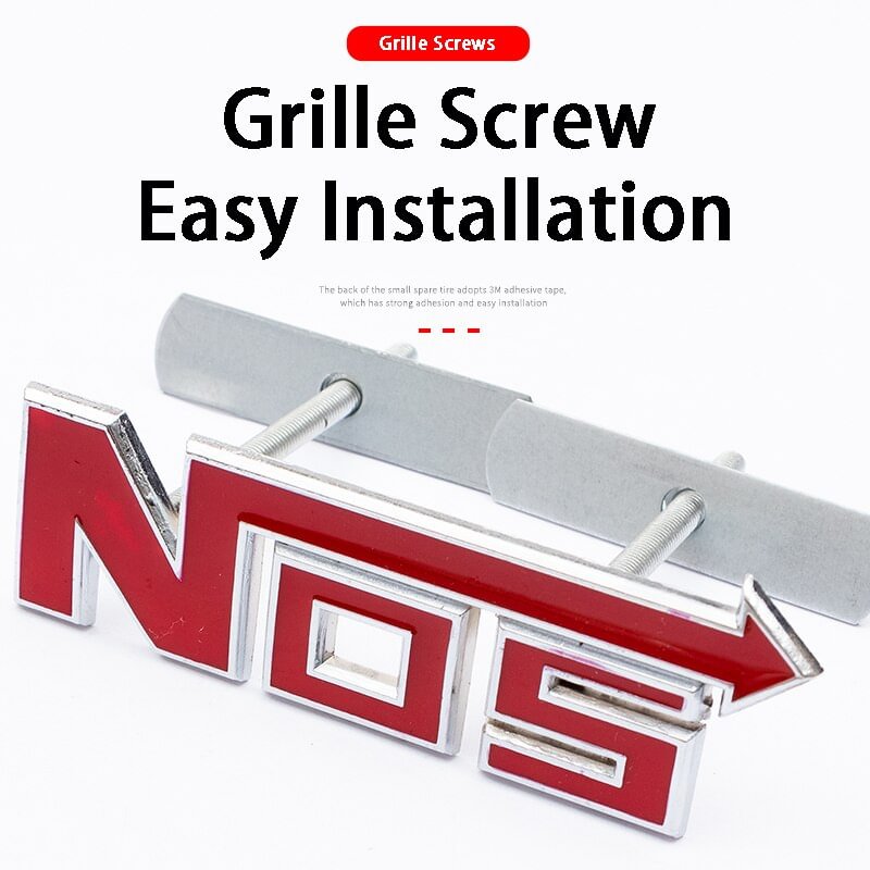 Metal NOS Nitrous Oxide Systems Vintage Car Grill Emblem Badge Decal Sticker voiturehub dxncar