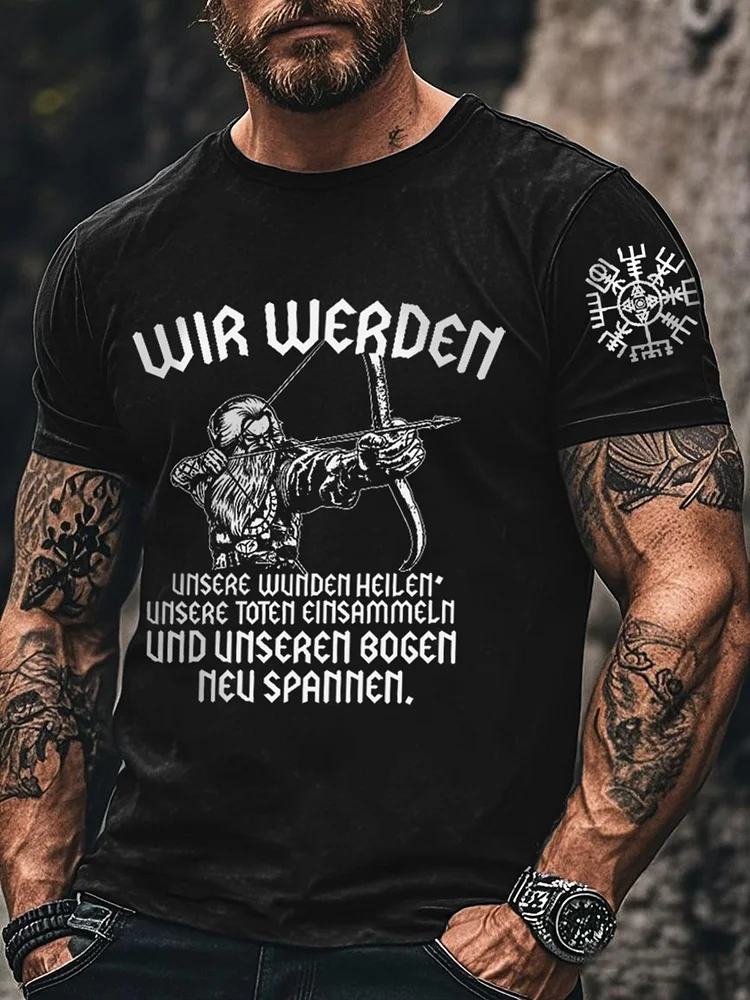 Herren Wir werden den Bogen neu spannen Kurzarm T-Shirt