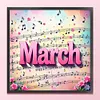 March-18CT Stamped Cross Stitch 25*25cm/9.84*9.84in tapestrymarket