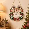 Acrylic Special Shape Xmas Deer Diamond Pearl Painting Clock Handicraft Hanging Kit