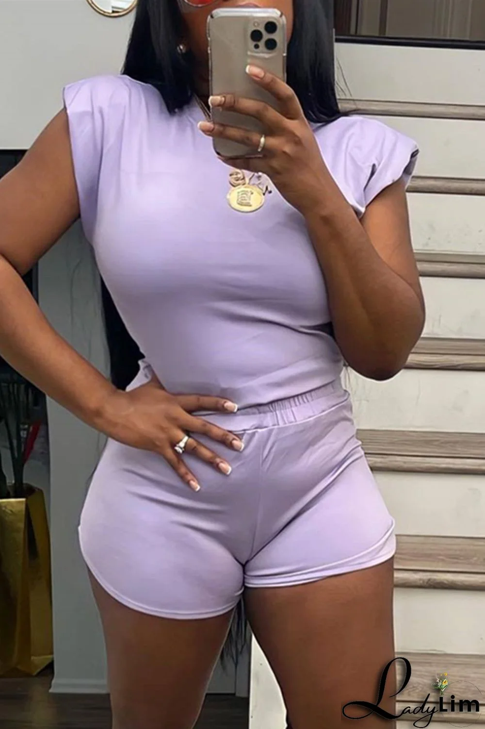 Black Fashion Casual Solid Basic O Neck Sleeveless Two Pieces