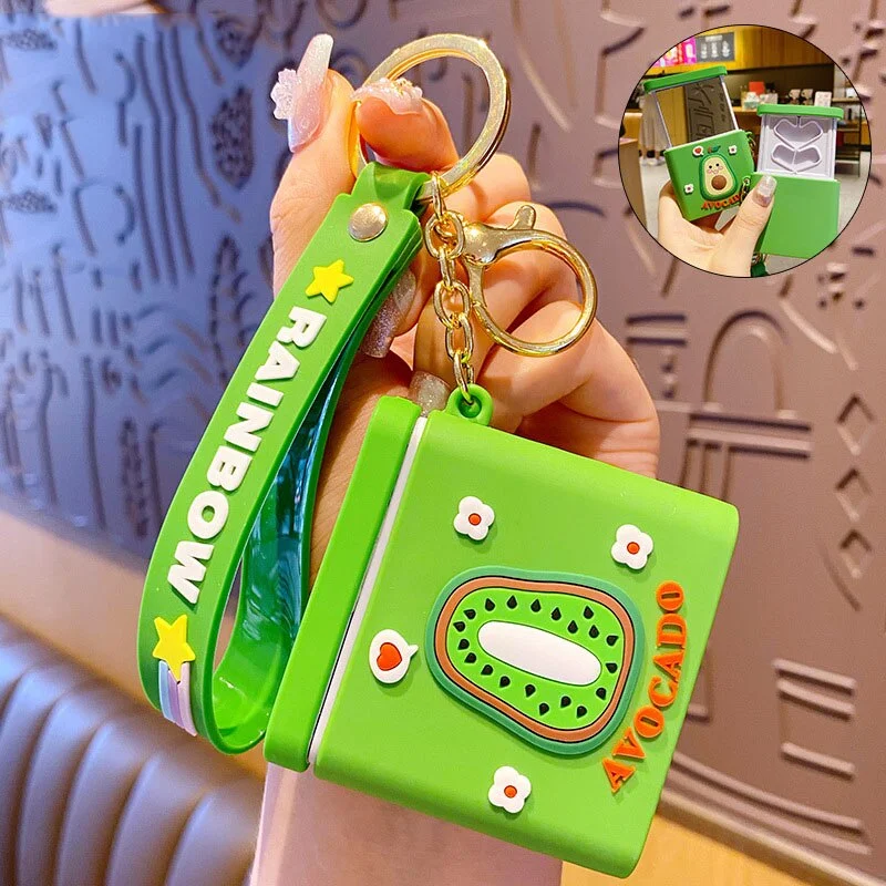 Cartoon Avocado Kiwi Creative Mobile Phone Holder Keychain | IFYHOME