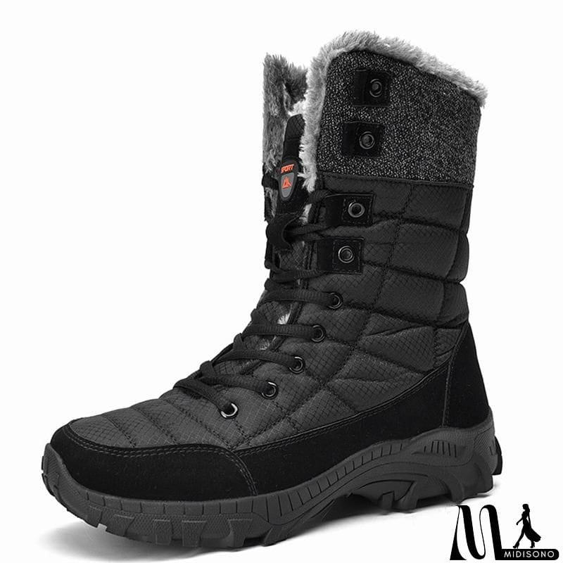 MidiSono - Men's High-Top Plush Thermal Plus Size Boots Shoes