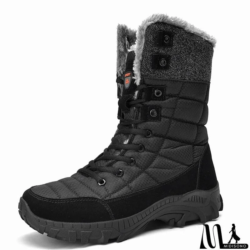 MidiSono - Men's High-Top Plush Thermal Plus Size Boots Shoes