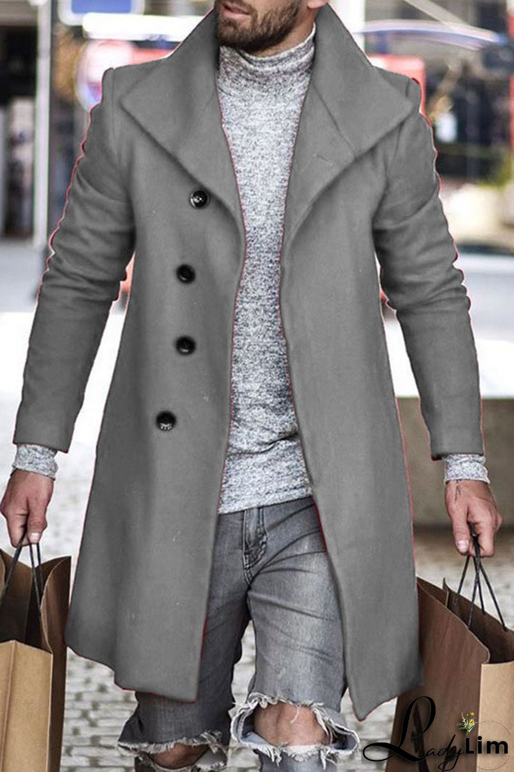 Black Fashion Casual Solid Cardigan Turndown Collar Outerwear