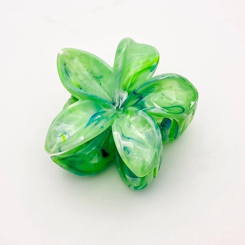 12 Pieces Women’s Minimalist Flower Plastic Resin Stoving Varnish Hair Claws