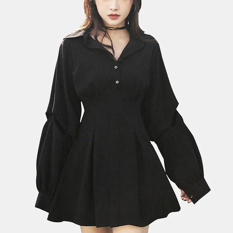 Kawaii Black High Waist Dress