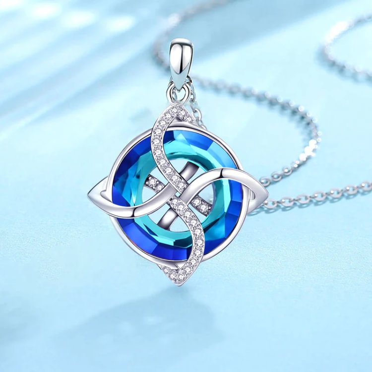 For Friend - S925 Thank You for Being a part of My Girl Gang Crystal Irish Knot Necklace
