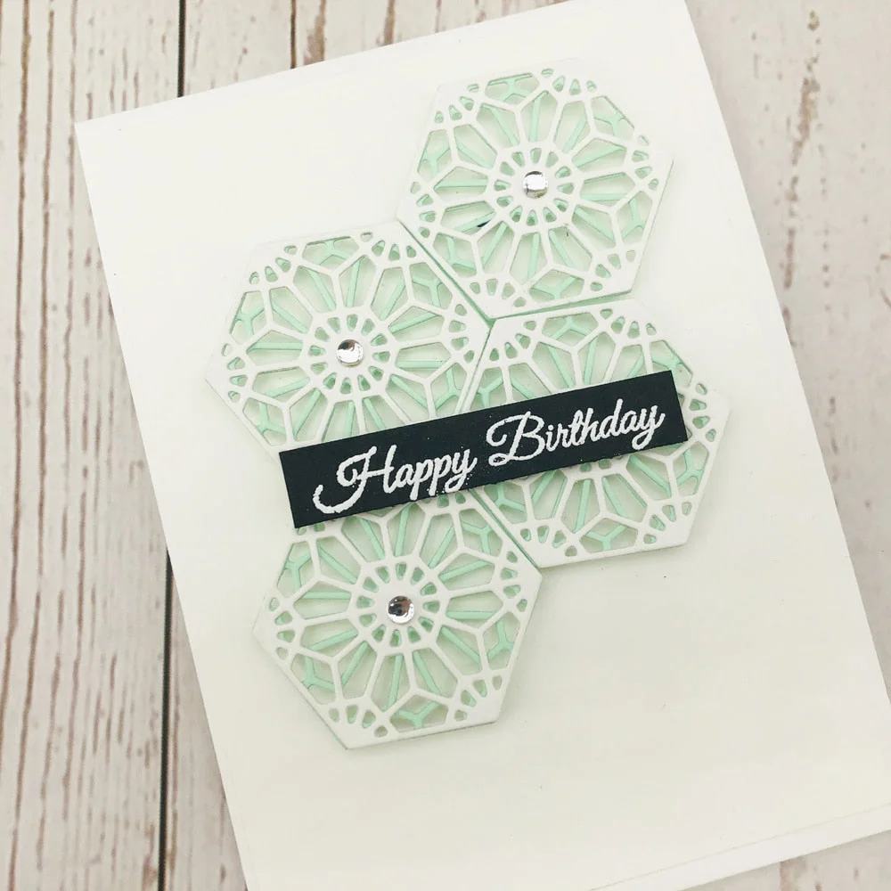 Alinacutle Metal Cutting Die Cut Craft Cutting Card Cutting Hexagon Frame Scrapbooking Paper Craft Album Handmade Card Template