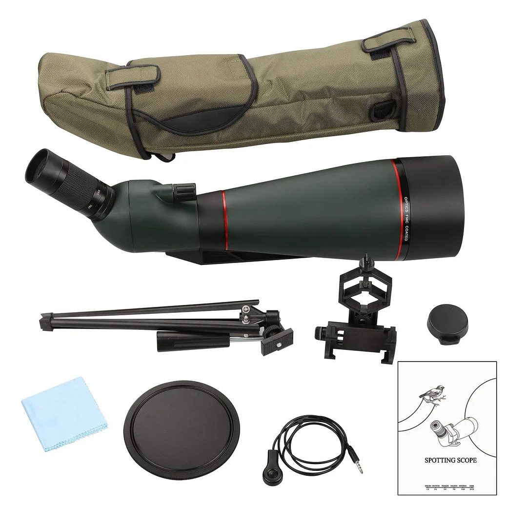 BEBANG Spotting Scope, 25-75x100 Spotting Scope with Tripod and Phone Adapter, Waterproof Spotting Scope for Bird Watching, Target Shooting, Hunting