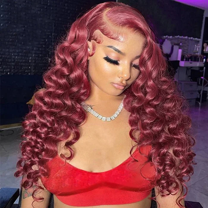 Best Seller Reddish Brown 13*4 HD Lace Front Loose Deep Wave Wigs