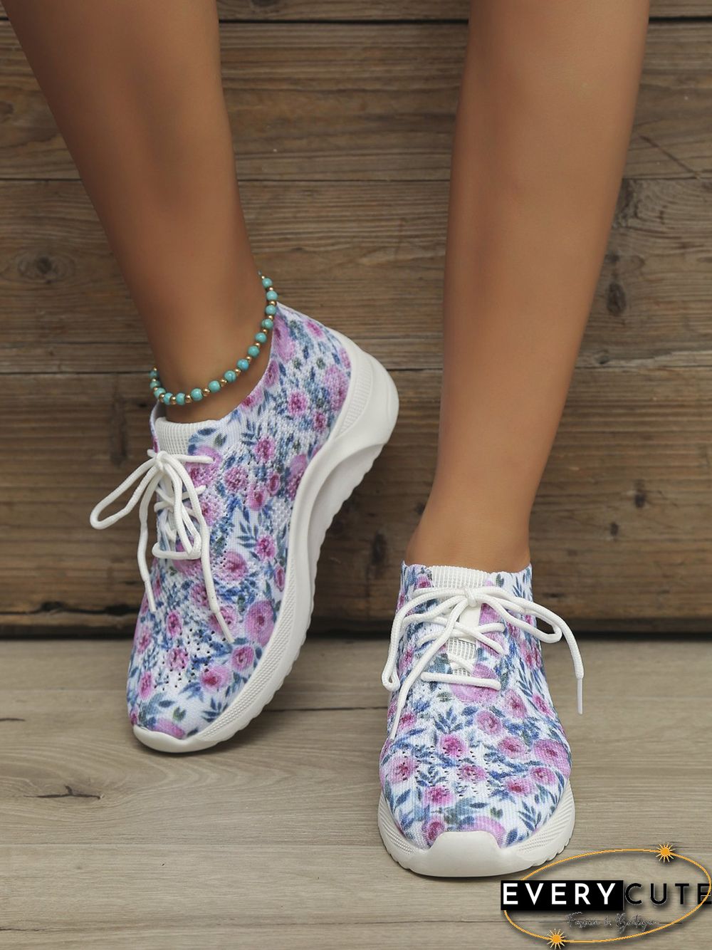 Rose Print Flyknit Sneakers