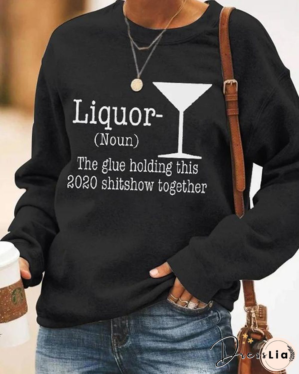 Long Sleeve Printed Letter Vintage Sweatshirt