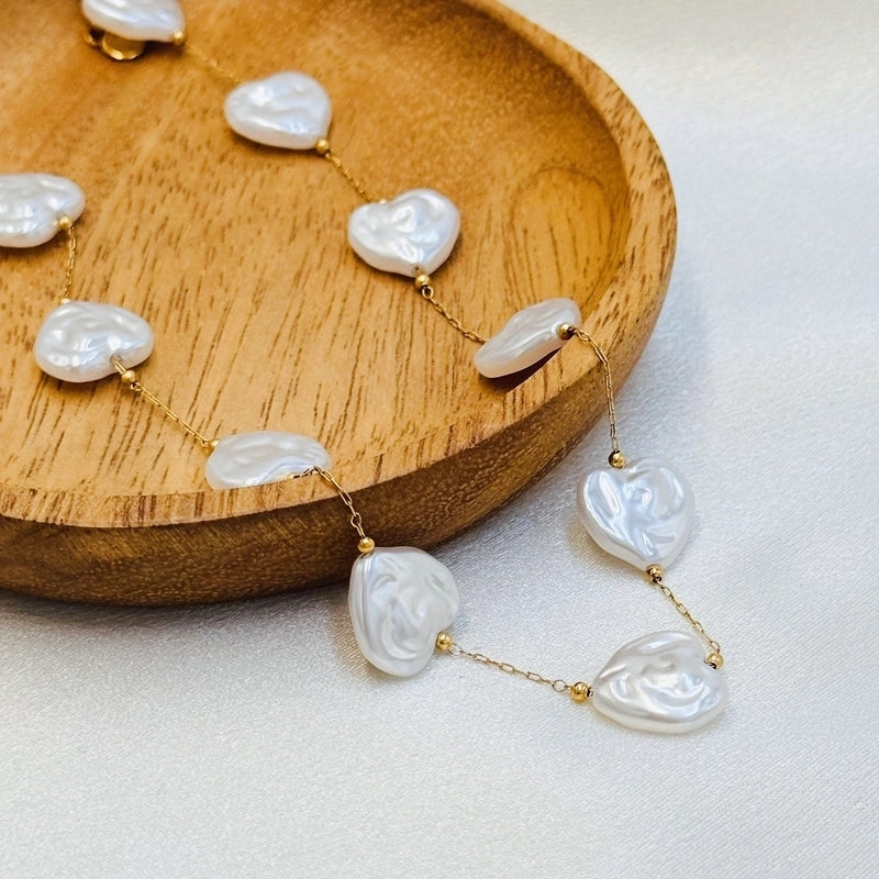 2 Pieces Casual Marine Style Geometric 304 Stainless Steel Imitation Pearl Stainless Steel Necklaces