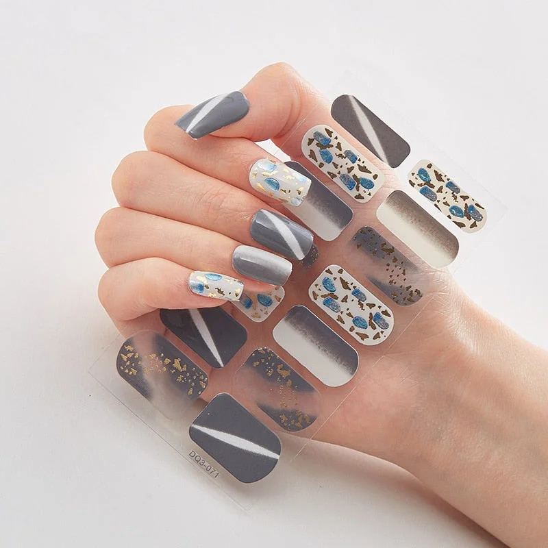 Four Sorts 0f Nail Stickers Nails Art Decoration Manicure Shiny Nail Decoration Decals Plain Stickers Nail Accesoires Women-Nail Inspo