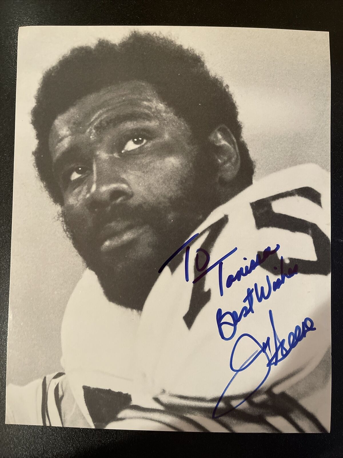 Great Vintage 8x10 Promo Photo Poster painting Signed Autographed by Mean Joe Greene