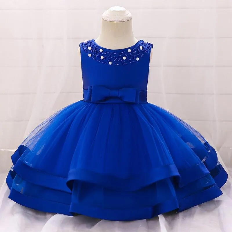 2021 Summer Pageant  Infantil 1st Birthday Dress For Baby Girl Baptism Clothes Floral Princess Dresses Toddler Party Wedding