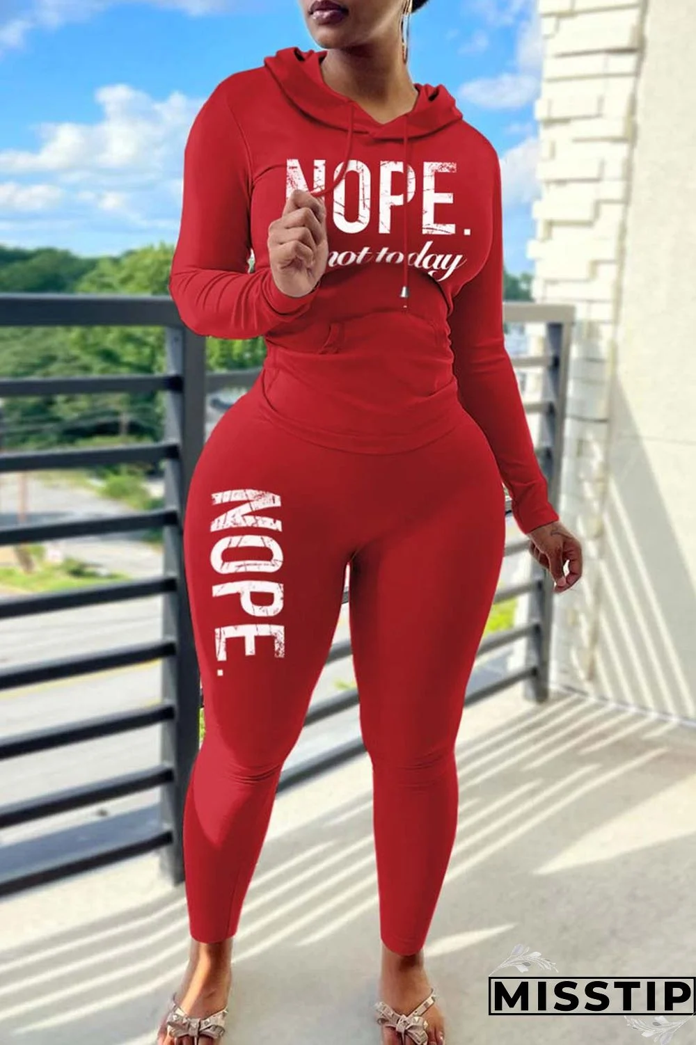 Pink Casual Letter Print Basic Hooded Collar Long Sleeve Two Pieces