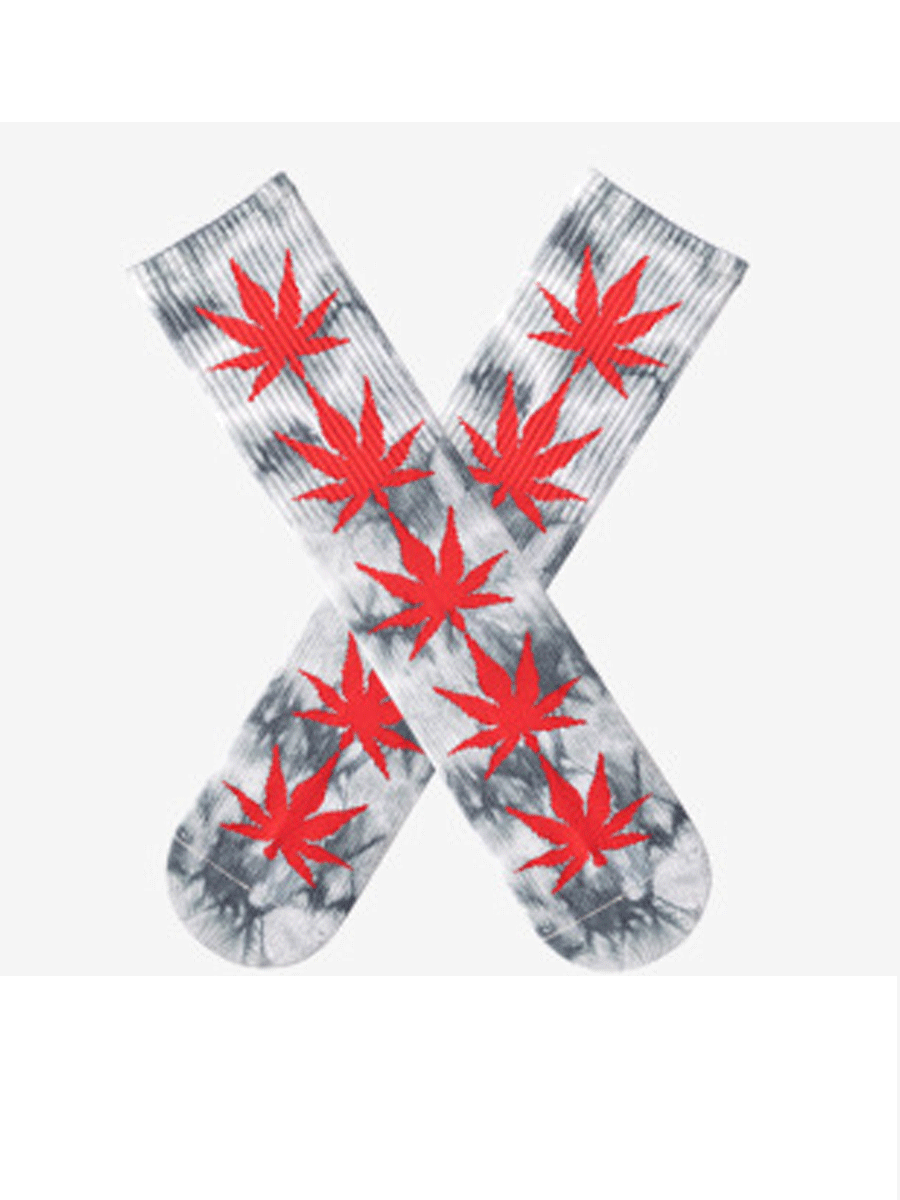 Maple Leaf Tie Dye Trendy Tube Socks