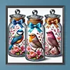 Oiseau en bouteille-perceuse ronde peinture diamant-40*40cm