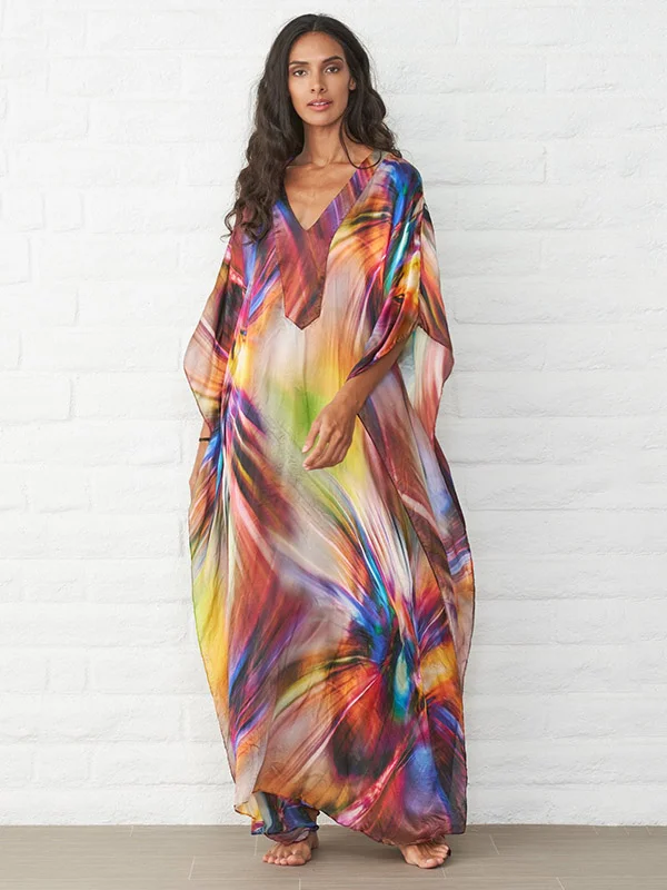 Loose Printed Beach Sun-protection Long Dress