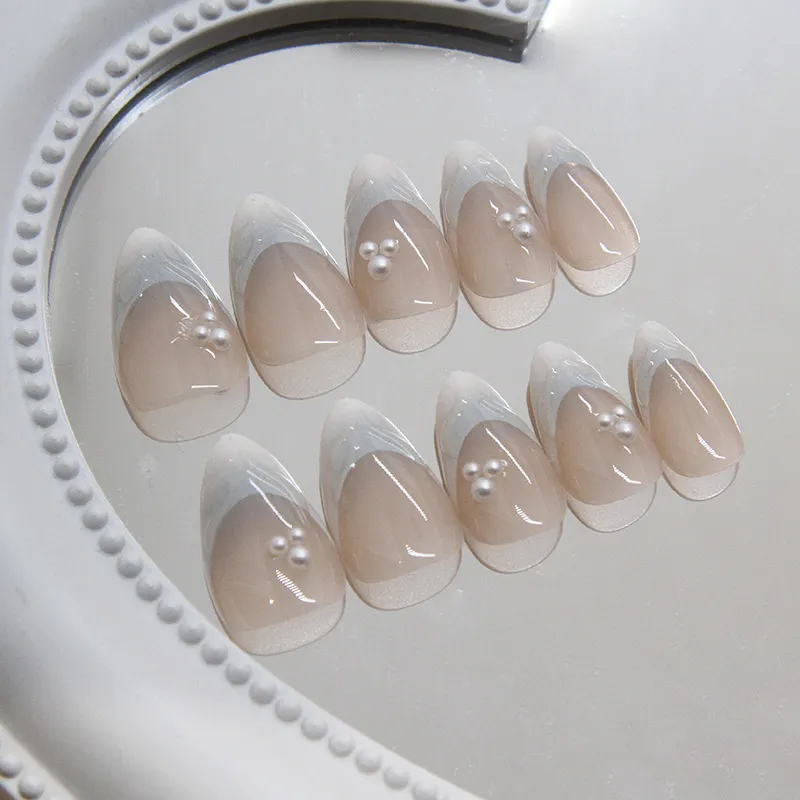 Churchf Churchf Nail Patch Can Be Removed Nail Stereo Sea Wear Armour Pearl Beauty Armour Piece Fairy Gas Drill Style 24 Pieces