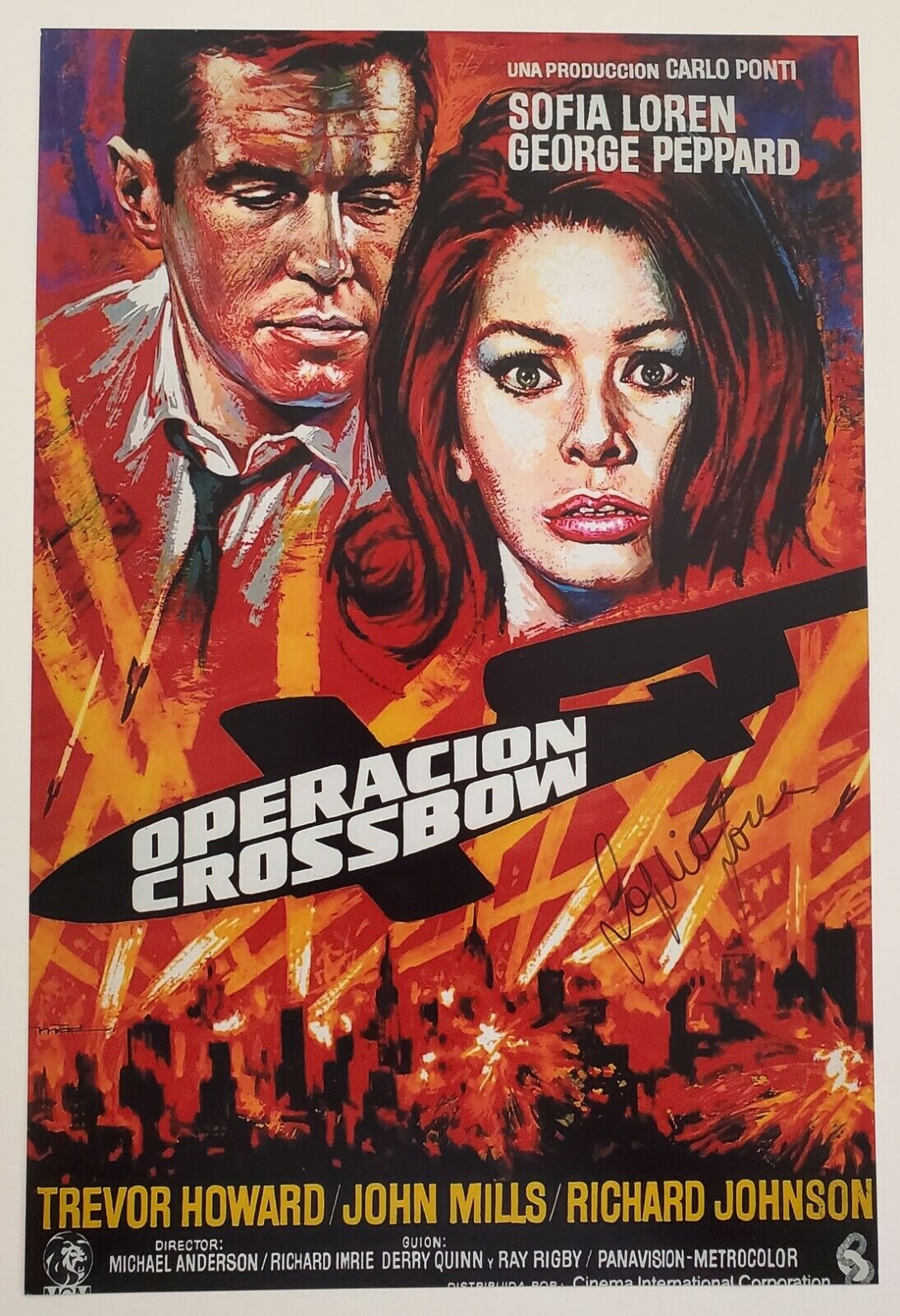 Sophia Loren Signed Operation Crossbow 12x18 Movie Poster Aida El Cid LEGEND RAD