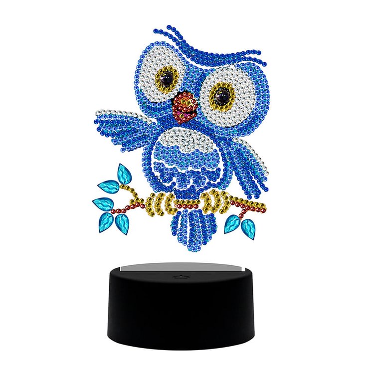DIY Special Shaped Diamond Painting LED Light Bird Embroidery Night Lamp gbfke