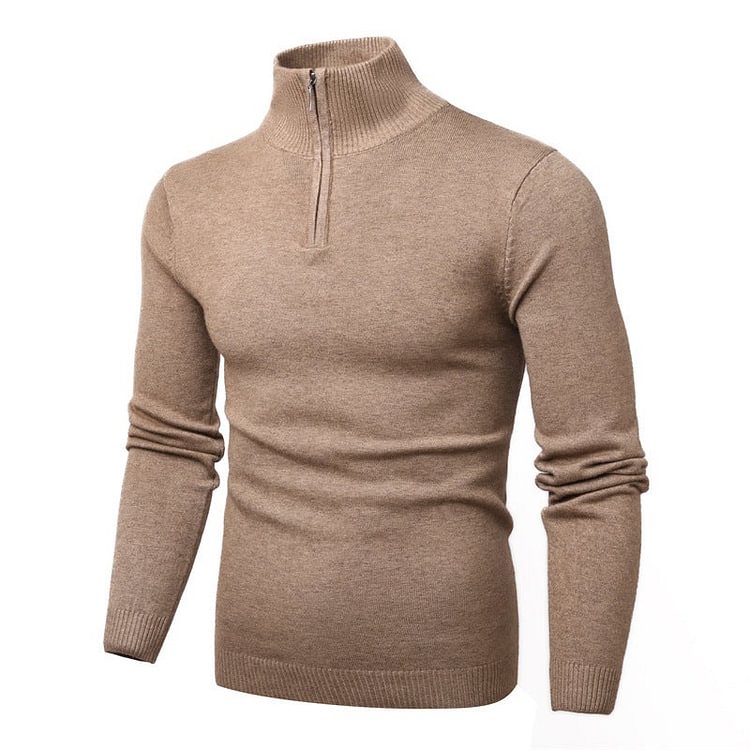 MEN'S FALL/WINTER HIGH NECK HALF ZIPPER SWEATER