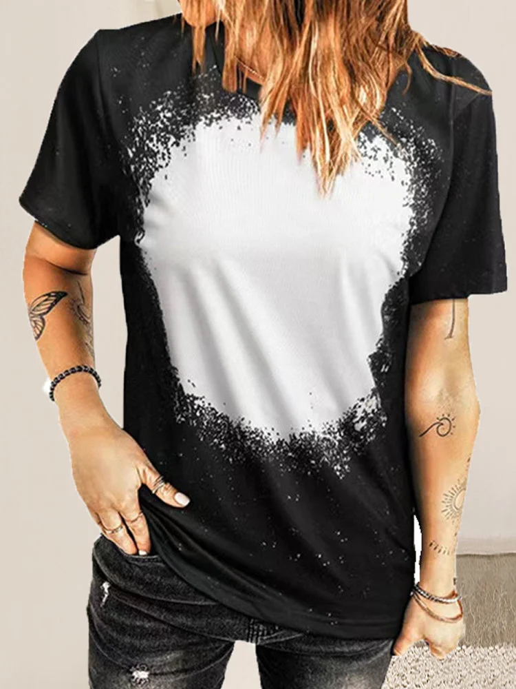 Women's Scoop Neck Short Sleeve Graphic Printed Top