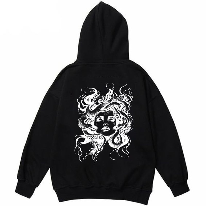 Medusa Enchantress Printed Women's Casual Cozy Hoodie - Krazyskull