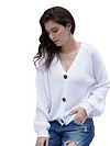 Short Outerwear Classic Long Sleeve Botton Down Knitted Cardigan