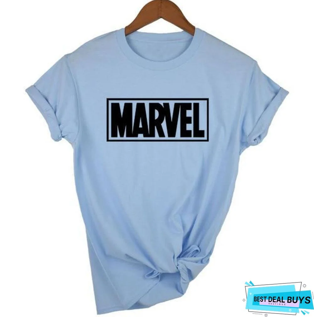 Women Short Sleeve T-shirt O-neck Cotton Super Hero Tops Tee