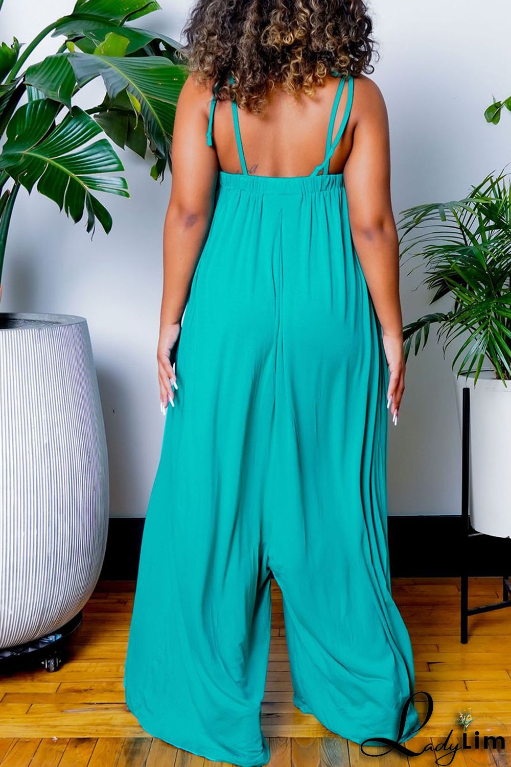 Yellow Casual Solid Bandage Patchwork Spaghetti Strap Loose Jumpsuits